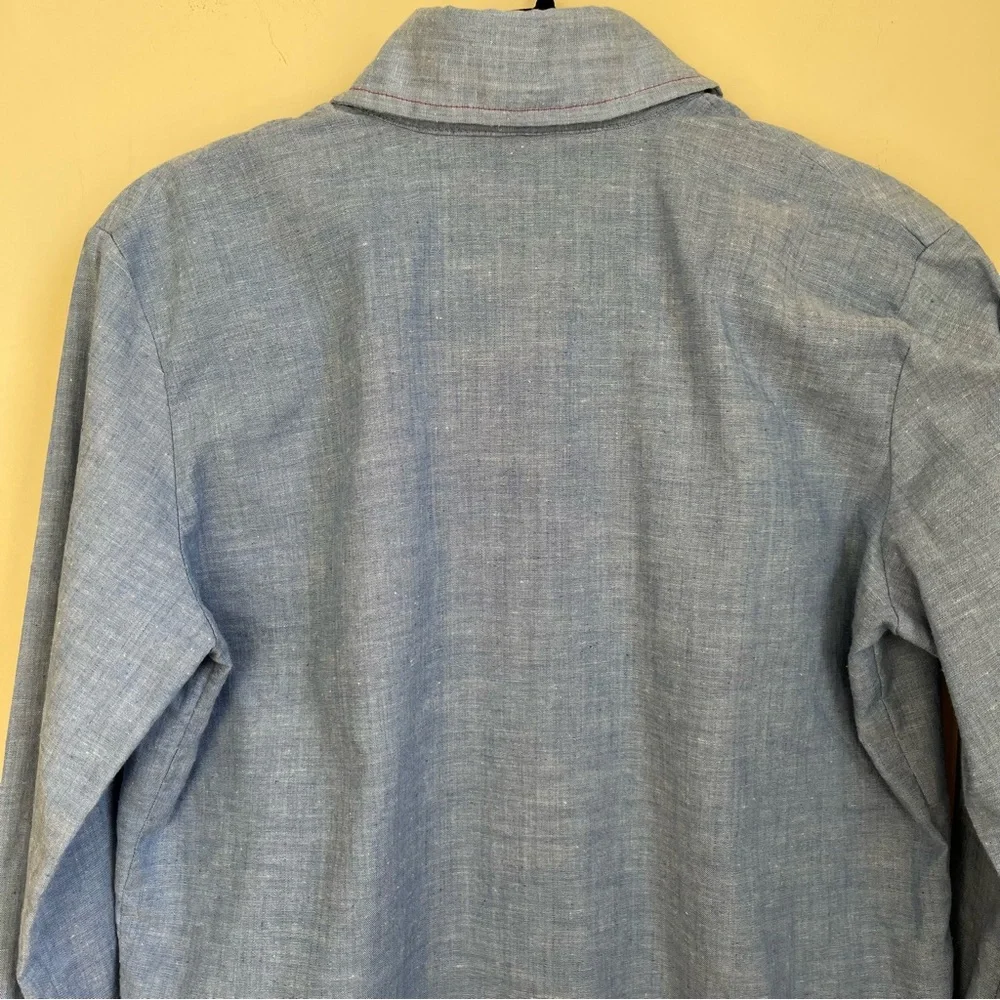 vintage western chambray shirt with red top stitching - Picture 7 of 8